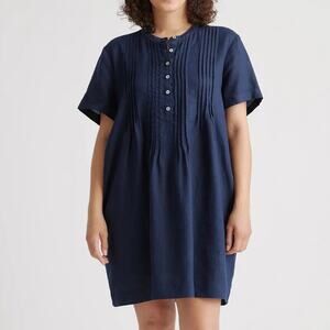 Quince Navy Buttoned Mini Dress